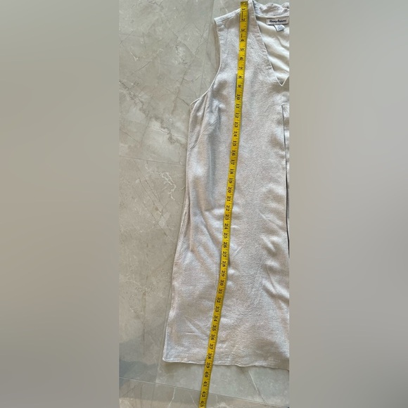 Tommy Bahama Dress Size Large Tan Linen Blend 2 Front Pockets Cotton Lined - Picture 2 of 6